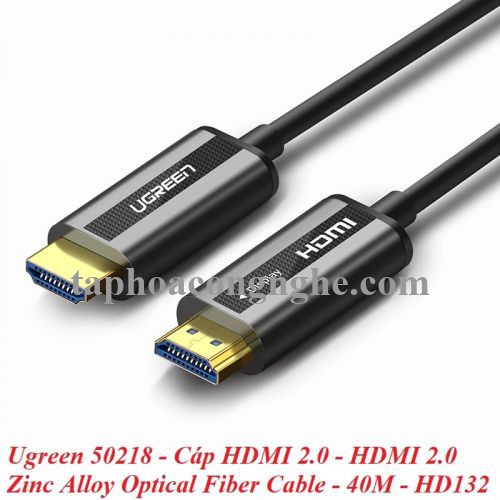 Ugreen 50218 40M màu Đen Cáp tín hiệu HDMI chuẩn 2.0 sợi quang cao cấp HD132 30050218